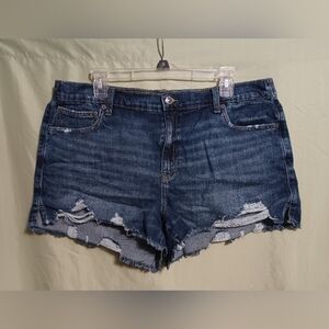 Aerie American Eagle Daydream Dark Blue Distressed Jean Shorts